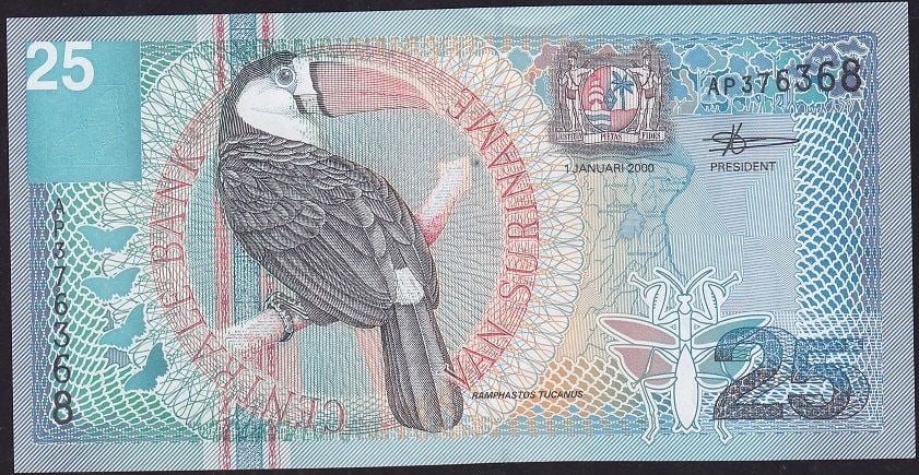 Suriname 25 Gulden 2000 Çil Pick 148