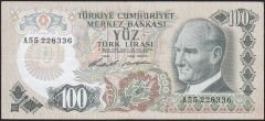 6.Emisyon 1.Tertip 100 Lira A55 228336 Çok Temiz+
