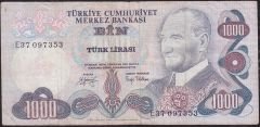 6.Emisyon 2.Tertip 1000 Lira E37 097353 Çok Temiz