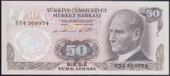 6.EMİSYON 1.TERTİP 50 LİRA G74 309074 ÇİLALTI