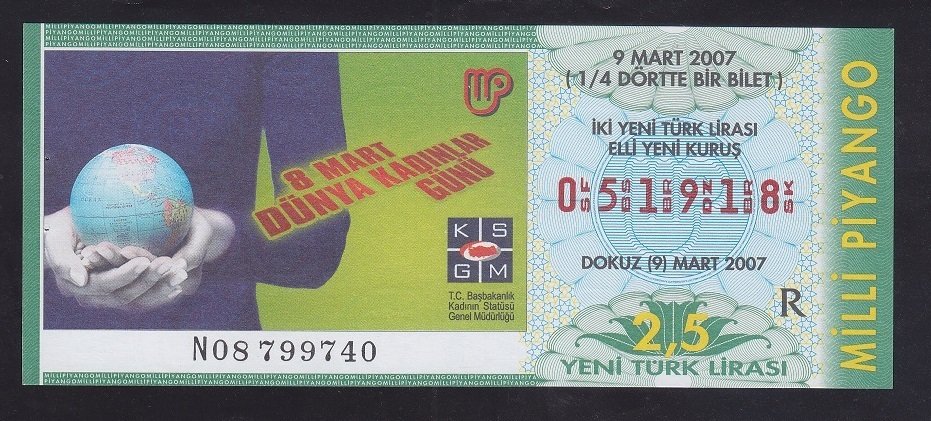 2007 9 MART ÇEYREK BİLET