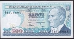 7.Emisyon 1.Tertip 500 Lira B12 233989 Çil