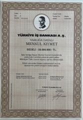 Hisse Senedi İş Bankası Menkul Kıymet 50.000.000 TL