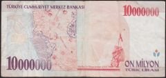 7.Emisyon 10 000 000 Lira B63 133283 Çok Temiz