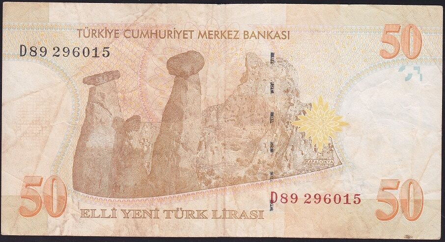 8.Emisyon 50 YTL D89 296015 Çok Temiz