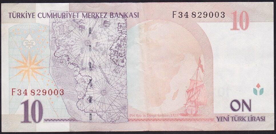8.Emisyon 10 YTL F34 829003 Çok Çok Temiz+