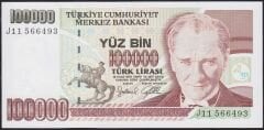 7.Emisyon 3.Tertip 100000 Lira J11 566493 Çilaltı Çil