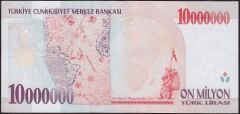 7.Emisyon 10 000 000 Lira E27 086614 Ççt Çilaltı