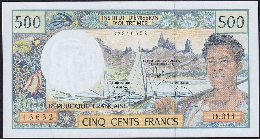 Fransız Pasifik bölgesi 500 Frank 1970 - 1981 Çilaltı Çil