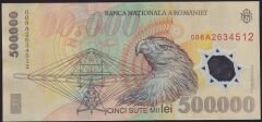 Romanya 500000 Lei 2000 Çok Çok Temiz+  ( Polimer )