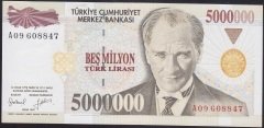 7.Emisyon 5 000 000 LİRA A09 608847 Çilaltı Çil