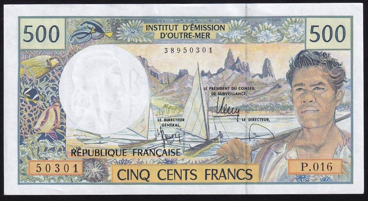 Fransız Pasifik Toprakları 500 Frank 1990 - 2013 Çilaltı Çil ( 	French Pacific Territories )