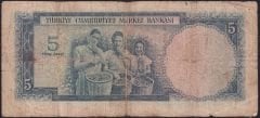 5.Emisyon 1.Tertip 5 Lira D6 411590 Temiz