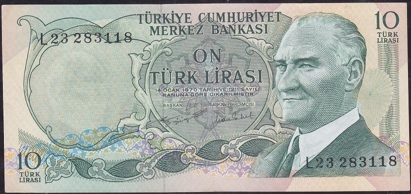 6.Emisyon 2.Tertip 10 Lira L23 283118 Ççt +