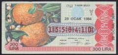1984 29 OCAK YARIM BİLET Y SERİSİ