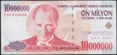 7.Emisyon 10000000 Lira E09 731816 Çok Çok Temiz+