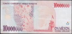 7.Emisyon 10000000 Lira E09 731816 Çok Çok Temiz+