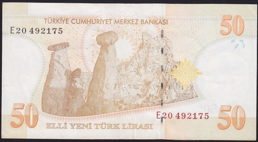 8.Emisyon 50 YTL E20 492175 Çok Temiz+