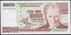 7.Emisyon 3.Tertip 100000 Lira I88 810442 Çilaltı