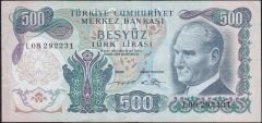 6.Emisyon 2.Tertip 500 Lira L08 292231 Çok Temiz+