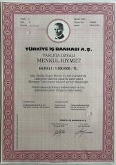 Hisse Senedi İş Bankası Menkul Kıymet 1.000.000 TL
