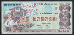1985 9 AĞUSTOS ÇEYREK BİLET N SERİSİ