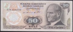 6.EMİSYON 1.TERTİP 50 LİRA G26 328560 ÇÇT