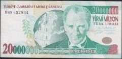 7.EMİSYON 20 000 000 LİRA H89 652834 ÇOK TEMİZ