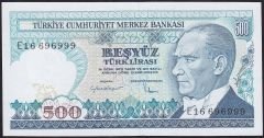 7.Emisyon 2.Tertip 500 Lira E16 696999 Çilaltı