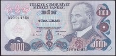 6.EMİSYON 1.TERTİP 1000 LİRA A70 014350 ÇİLALTI ÇİL