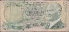 6.Emisyon 2.Tertip 10 Lira L17 293696 Çok Temiz