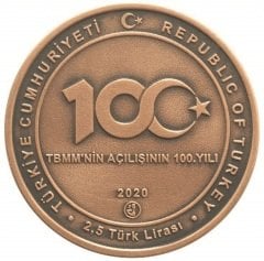 2020 Yılı 2.5 Lira TBMM'nin Açılışının 100. Yıl (Bronz) Hatıra Parası