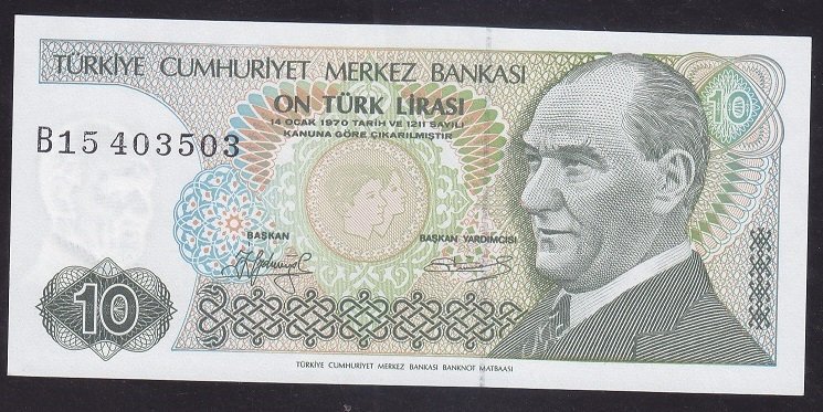 7.EMİSYON 1.TERTİP 10 LİRA B15 403503 ÇÇT + KISA KAŞ