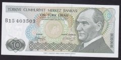 7.EMİSYON 1.TERTİP 10 LİRA B15 403503 ÇÇT + KISA KAŞ