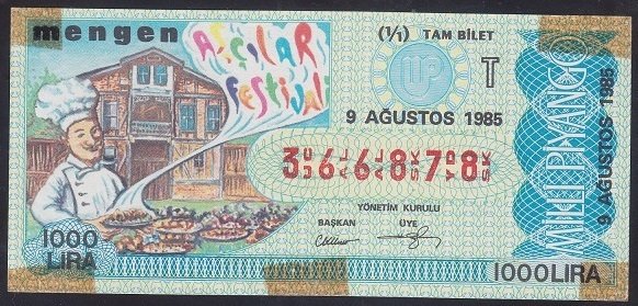1985 9 AĞUSTOS TAM BİLET T SERİSİ