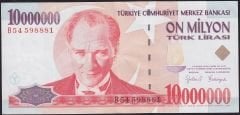 7.Emisyon 10 000 000 Lira B54 598881 Çok Temiz+