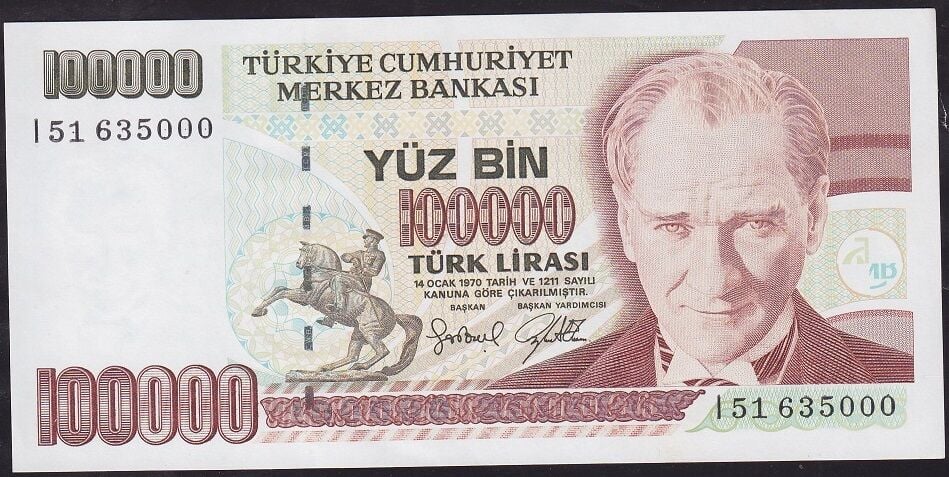 7.Emisyon 3.Tertip 100000 Lira I51 635000 Çilaltı
