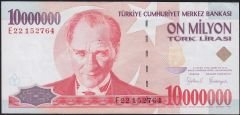 7.Emisyon 10 000 000 Lira E22 152764 Çok Temiz+