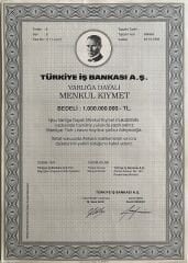 Hisse Senedi İş Bankası Menkul Kıymet 1.000.000.000 TL