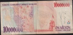 7.Emisyon 10 000 000 Lira B17 087507 Çok Temiz