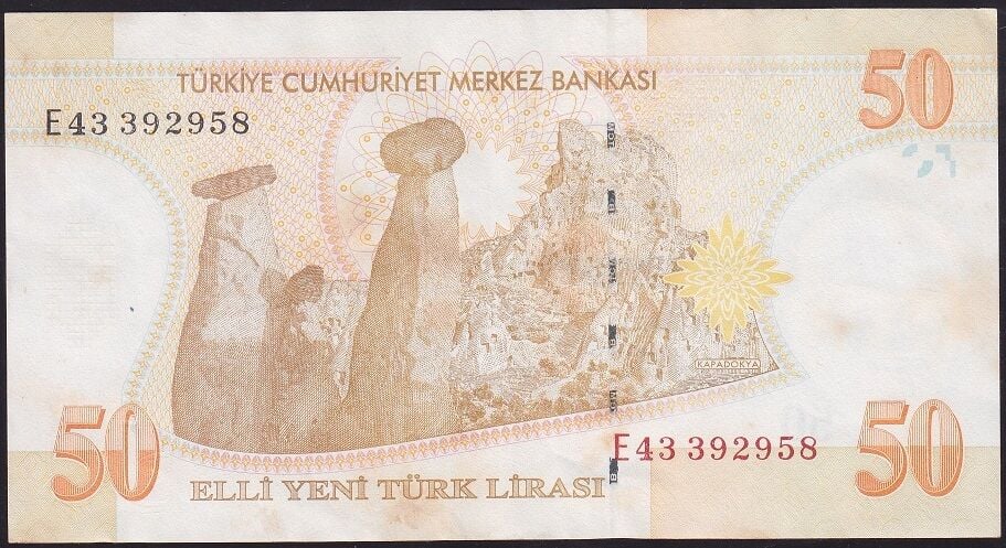 8.Emisyon 50 YTL E43 392958 Çok Çok Temiz+