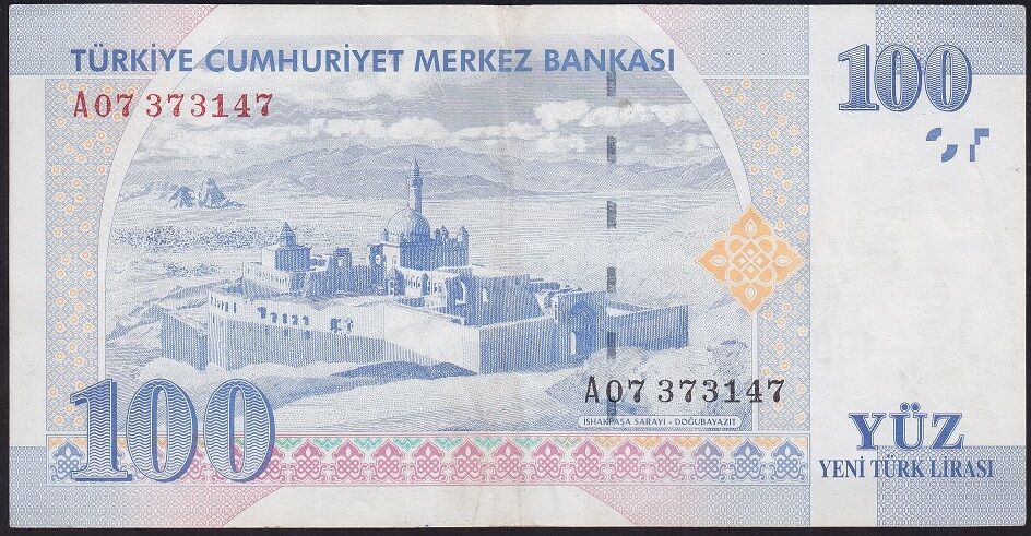 8.Emisyon 100 YTL A07 373147 Çok Temiz+