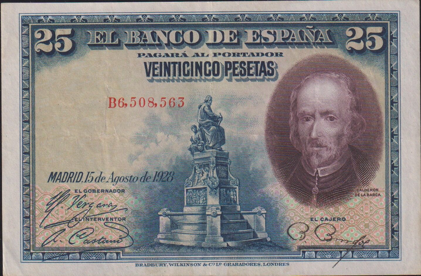 İspanya 25 Pesetas 1928 Çok Temiz+