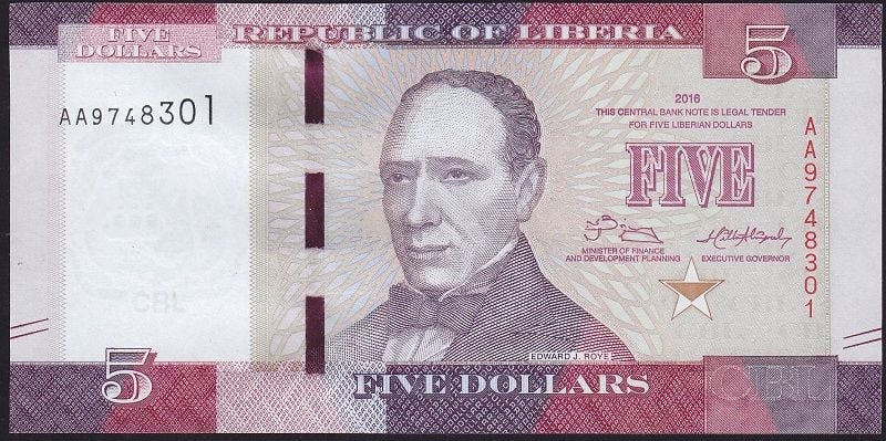 Liberya 5 Dolar 2016 Çil Pick 31
