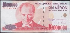 7.Emisyon 10 000 000 Lira E21 785595 Çok Temiz+
