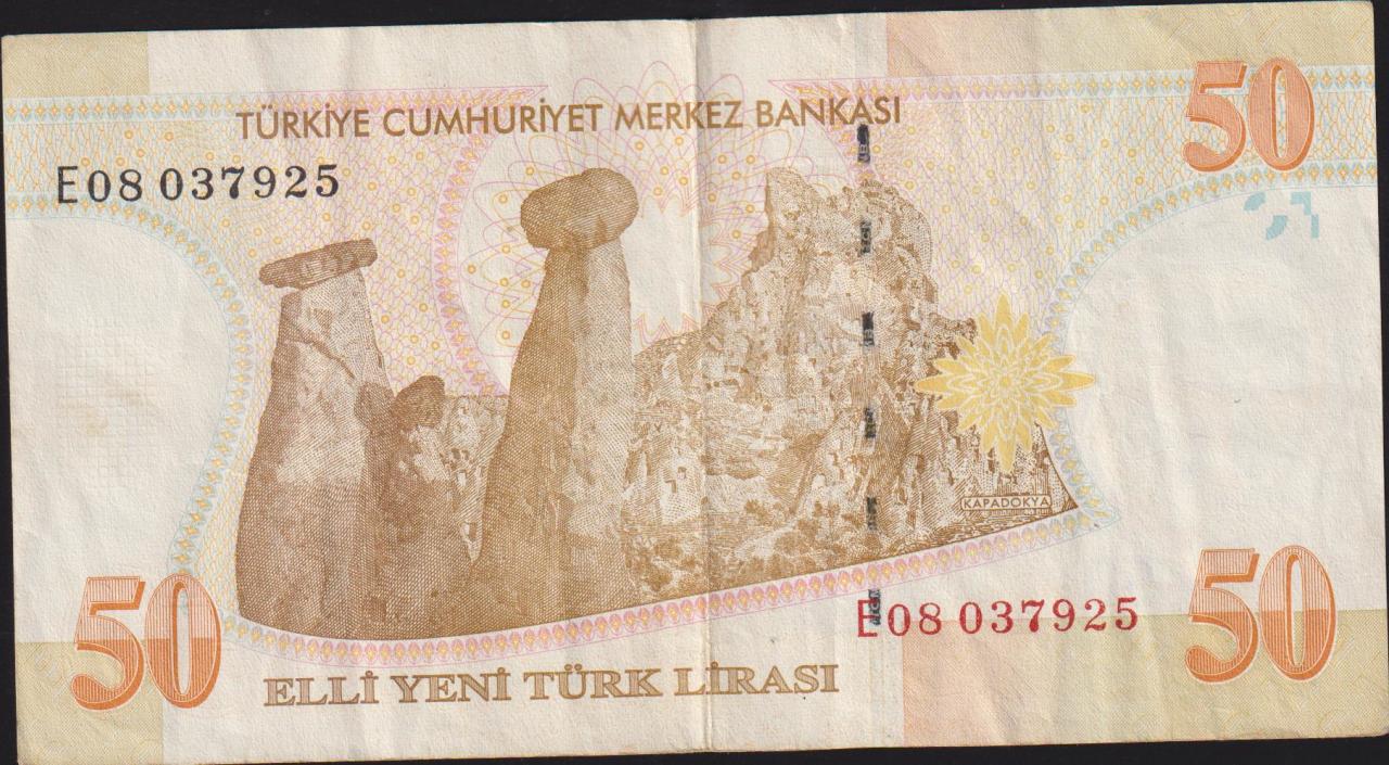 8.Emisyon 50 YTL E08 037925 Çok Temiz+
