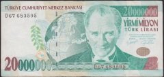 7.EMİSYON 20 000 000 LİRA D67 683595 ÇOK TEMİZ +
