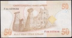 8.Emisyon 50 YTL F56 357834 Çok Temiz+