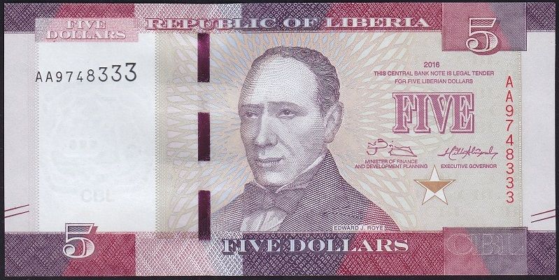 Liberya 5 Dolar 2016 Çil 333