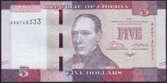 Liberya 5 Dolar 2016 Çil 333